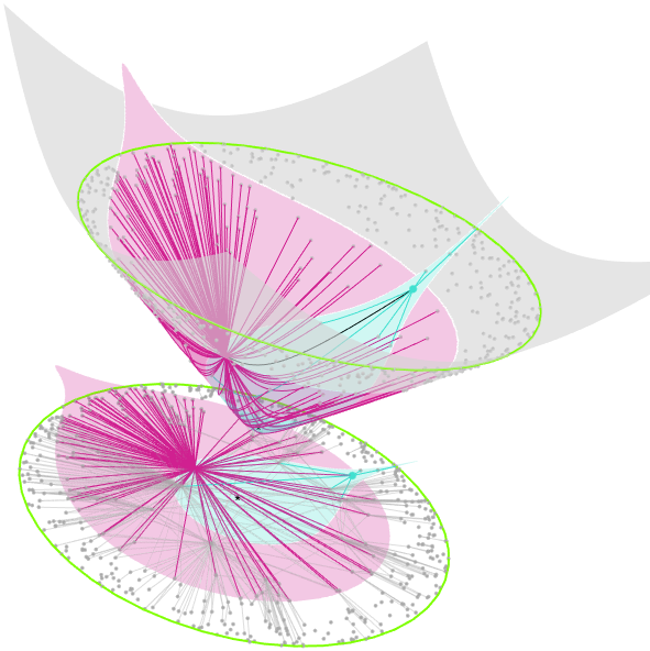 Hyperbolic latent space network